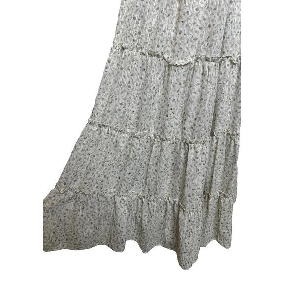 Storia Floral Fairy V Neck Tiered Ruffle Maxi Dress Size L Romantic Cottagecore - Picture 3 of 9